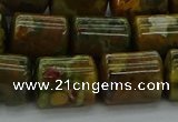 CTB530 15.5 inches 10*13mm triangle rhyolite beads wholesale