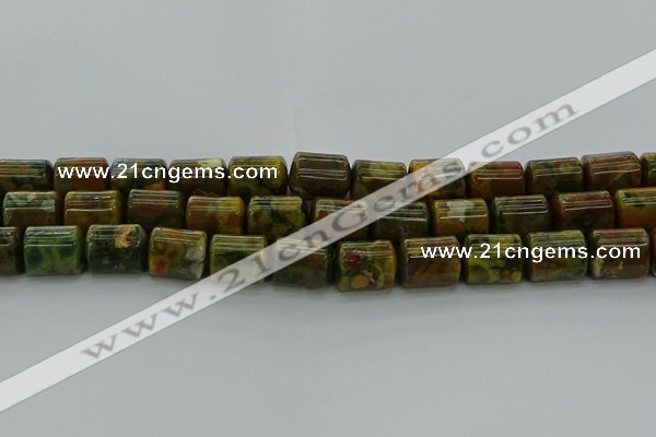 CTB530 15.5 inches 10*13mm triangle rhyolite beads wholesale