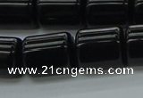 CTB545 15.5 inches 10*13mm triangle black agate beads wholesale