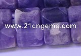 CTB563 15.5 inches 10*13mm triangle matte dogtooth amethyst beads