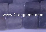 CTB565 15.5 inches 10*13mm triangle matte cloudy quartz beads