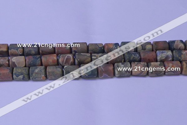 CTB568 15.5 inches 10*13mm triangle matte rhyolite beads