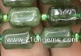 CTB605 15.5 inches 7*11mm tube green strawberry quartz beads wholesale