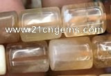 CTB606 15.5 inches 10*12mm - 10*13mm tube yellow opal gemstone beads