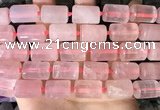 CTB650 15.5 inches 12*16mm faceted tube rose quartz beads