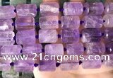 CTB651 15.5 inches 12*16mm faceted tube amethyst beads