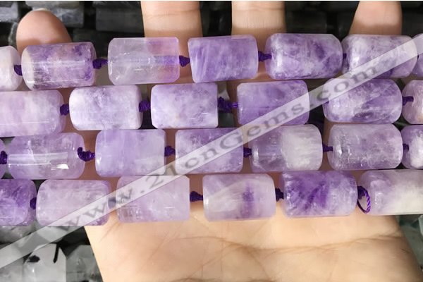 CTB652 15.5 inches 12*16mm faceted tube lavender amethyst beads