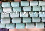 CTB655 15.5 inches 12*16mm faceted tube amazonite beads