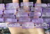 CTB670 14*27mm - 15*28mm faceted flat tube light amethyst beads