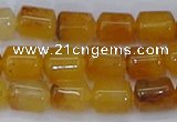 CTB702 15.5 inches 6*8mm tube yellow jade beads wholesale