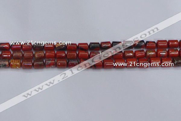 CTB708 15.5 inches 6*8mm tube red jasper beads wholesale