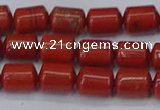 CTB709 15.5 inches 6*8mm tube red jasper beads wholesale