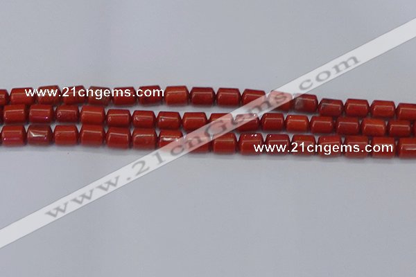 CTB709 15.5 inches 6*8mm tube red jasper beads wholesale