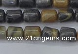 CTB712 15.5 inches 6*8mm tube black picasso jasper beads wholesale