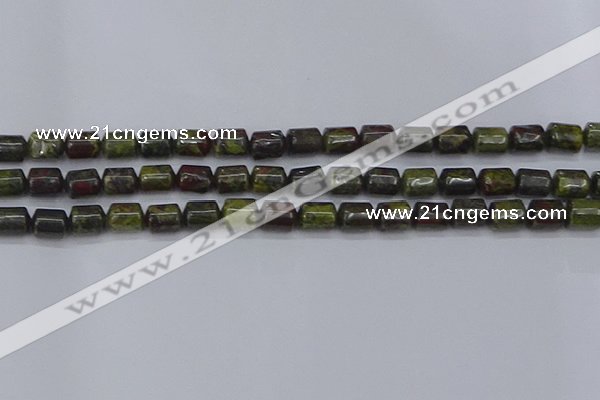 CTB713 15.5 inches 6*8mm tube dragon blood jasper beads wholesale