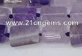 CTB732 15.5 inches 6*10mm - 8*12mm faceted tube amethyst beads