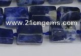 CTB735 15.5 inches 6*10mm - 8*12mm faceted tube sodalite beads