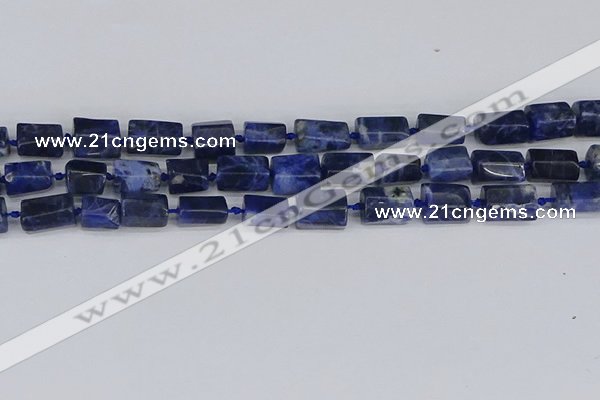 CTB735 15.5 inches 6*10mm - 8*12mm faceted tube sodalite beads