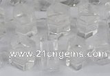 CTB750 15.5 inches 6*10mm - 8*12mm faceted tube white crystal beads