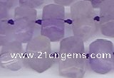 CTB752 15.5 inches 6*10mm - 8*12mm faceted tube lavender amethyst beads