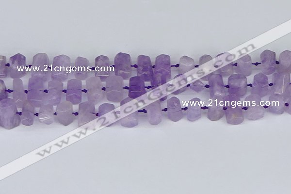 CTB752 15.5 inches 6*10mm - 8*12mm faceted tube lavender amethyst beads