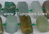 CTB755 6*10mm - 8*12mm faceted tube blue & green kyanite beads