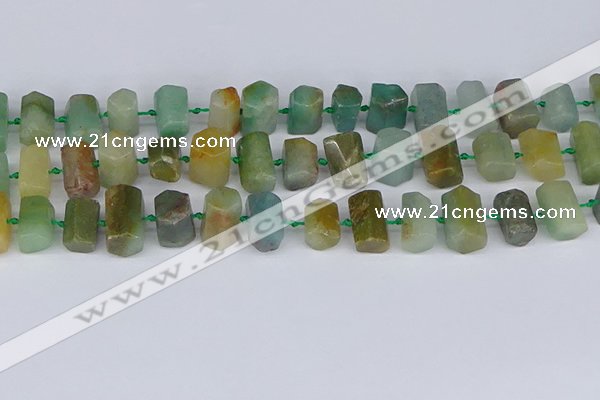 CTB755 6*10mm - 8*12mm faceted tube blue & green kyanite beads