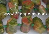 CTB758 15.5 inches 6*10mm - 8*12mm faceted tube unakite beads