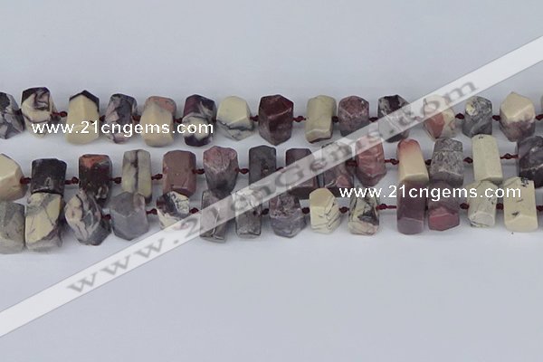 CTB760 6*10mm - 8*12mm faceted tube purple striped jasper beads