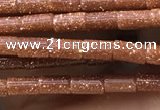 CTB821 15.5 inches 2*4mm tube goldstone beads wholesale