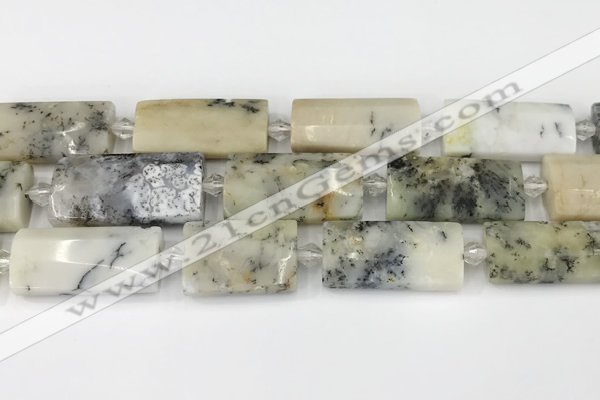 CTB850 13*25mm - 15*28mm faceted flat tube gemstone beads