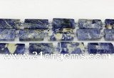 CTB853 13*25mm - 15*28mm faceted flat tube sodalite beads