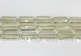 CTB858 13*25mm - 15*28mm faceted flat tube lemon quartz beads