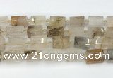 CTB872 13*25mm - 14*19mm faceted tube scenic quartz beads