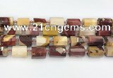 CTB873 13*25mm - 14*19mm faceted tube mookaite beads