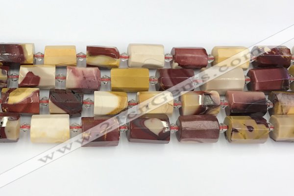 CTB873 13*25mm - 14*19mm faceted tube mookaite beads