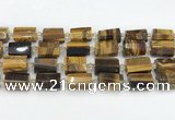 CTB874 13*25mm - 14*19mm faceted tube yellow tiger eye beads