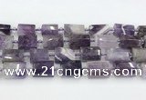 CTB877 13*25mm - 14*19mm faceted tube amethyst beads