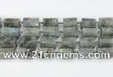 CTB878 13*25mm - 14*19mm faceted tube labradorite beads