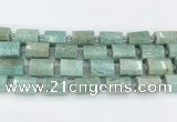 CTB882 13*25mm - 14*19mm faceted tube amazonite beads