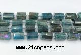 CTB888 15.5 inches 13*25mm - 14*19mm faceted tube apatite beads