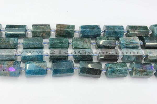 CTB888 15.5 inches 13*25mm - 14*19mm faceted tube apatite beads