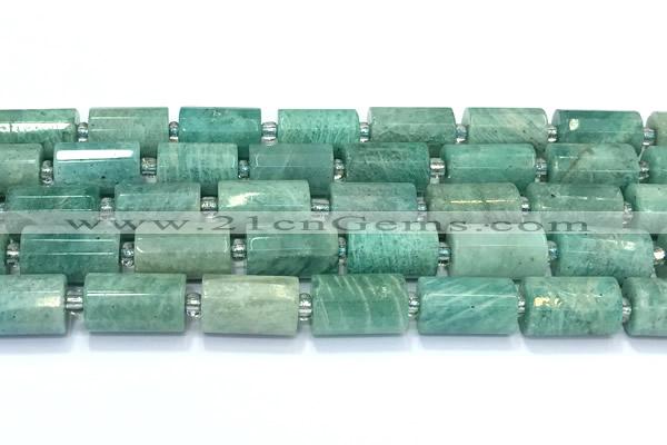 CTB909 15 inches 10*16mm faceted tube amazonite beads