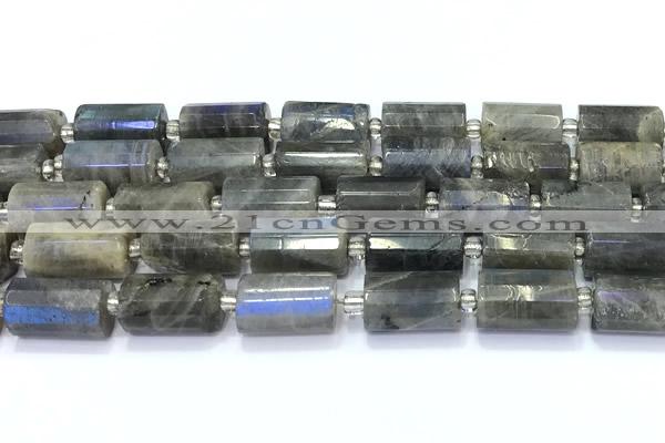 CTB910 15 inches 10*16mm faceted tube labradorite beads