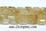 CTB944 15 inches 13*25mm - 14*19mm faceted tube citrine beads