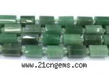 CTB948 15 inches 13*25mm - 14*19mm faceted tube green aventurine beads