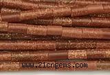 CTB989 15 inches 2*4mm tube goldstone beads