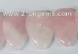 CTD01 Top drilled 22*30mm flat teardrop rose quartz beads