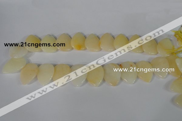 CTD03 Top drilled 22*30mm flat teardrop yellow aventurine beads