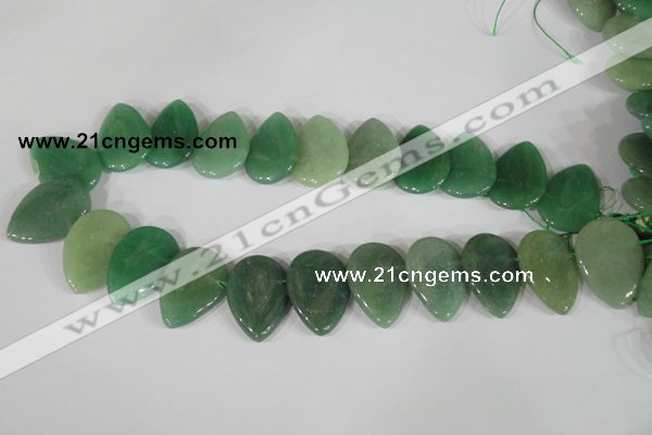 CTD04 Top drilled 22*30mm flat teardrop green aventurine beads